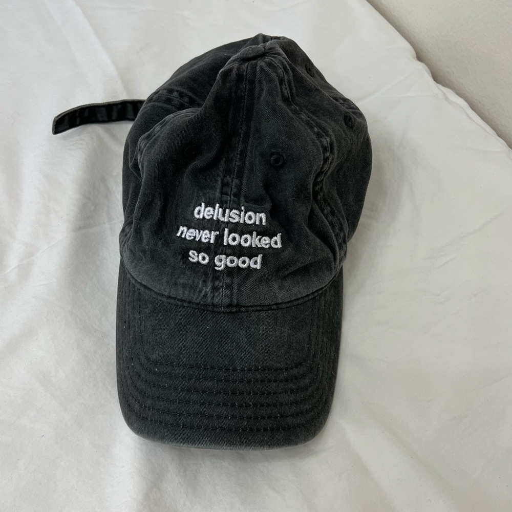 ‘Delusion Never Looked So Good’ denim dad cap